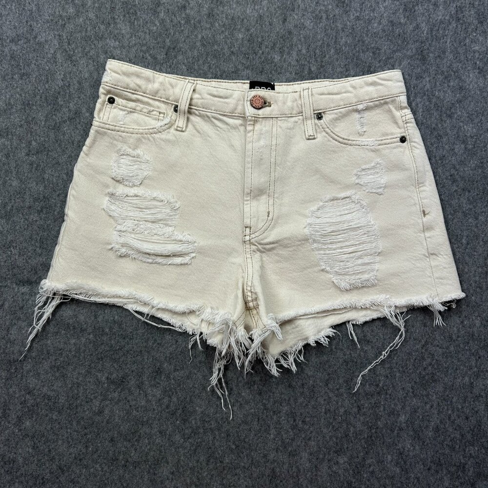 BDG Girlfriend High Rise Cut Off Jean Shorts Women's Size 26 Distressed Denim
